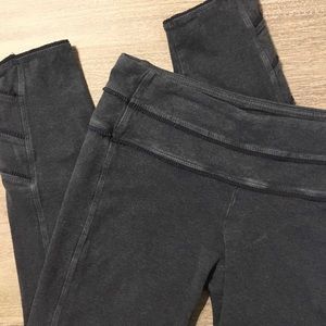 {Athleta} Charcoal Organic Cotton Yoga Capri Pants